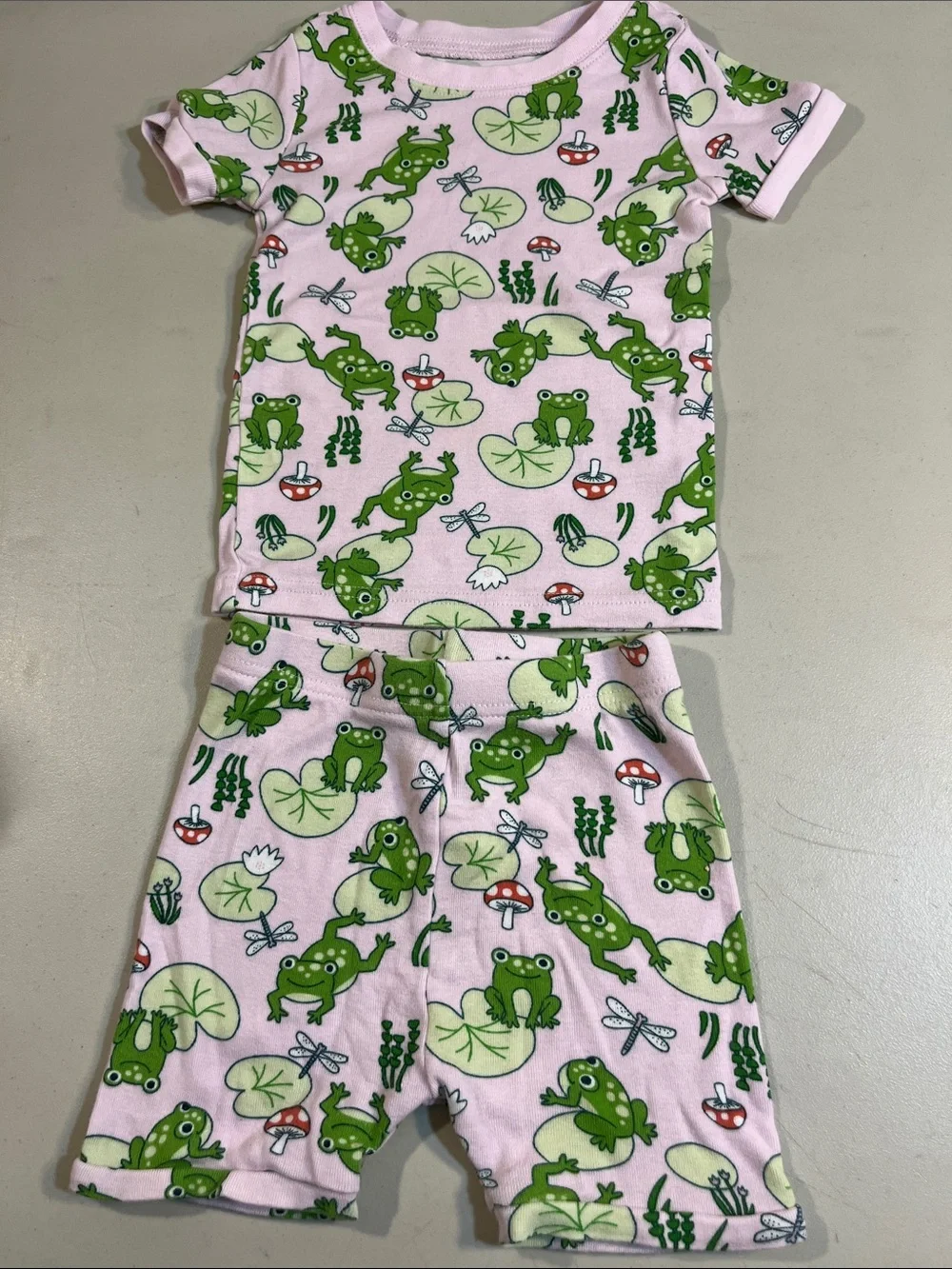 Old Navy Pink Frog & Lily Pad Short Pajama Set
